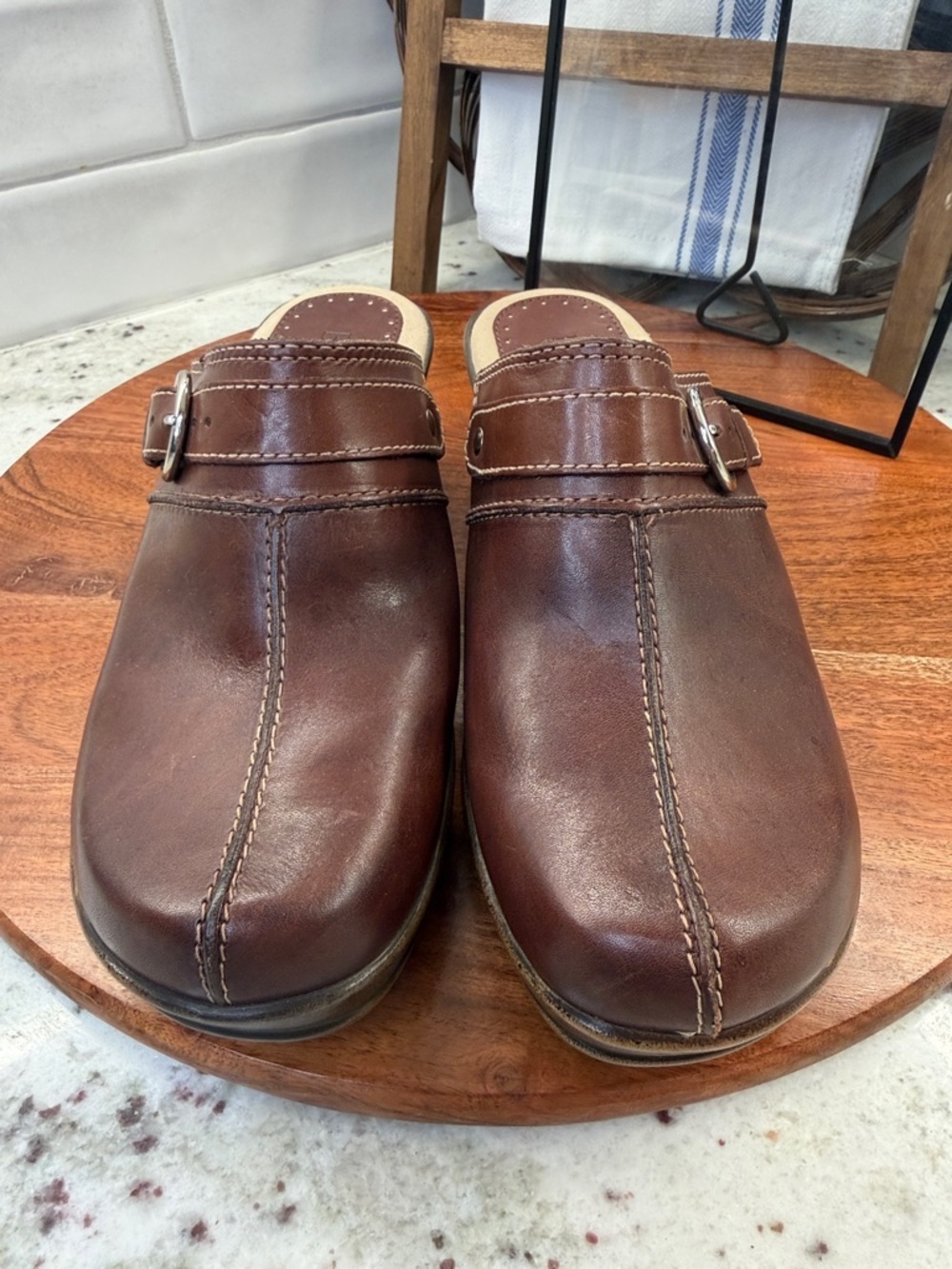Bass Women's Leather Leona Mules Clogs -NWOT